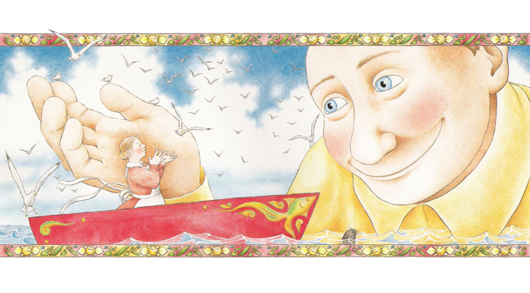 talking to the giant - illustration from Someone is Reading This Book