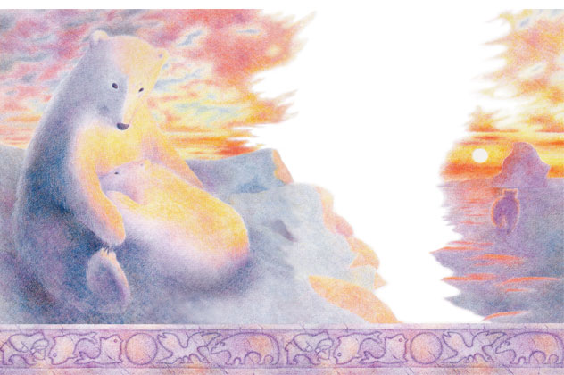 mother polar bear - illustration from Out on the Ice in the Middle of the Bay